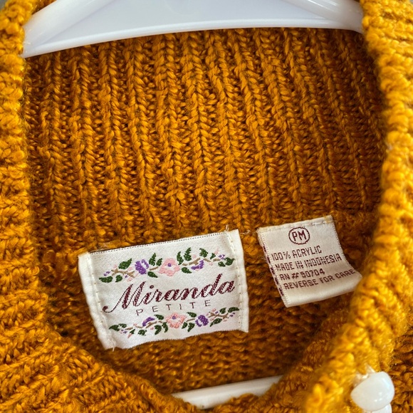 Cozy Mustard Cable Knit Cardigan - Picture 3 of 3